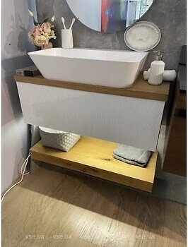 Фото Fancy Marble Low 90 без умывальника белый/дерево