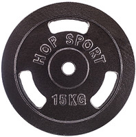 Фото Hop-Sport Диск 15 кг металлический чёрный