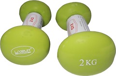 Фото LiveUp Vinyl Dumbbell Egg Head-2x2 kg Green (LS2001-2)