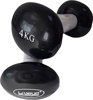 Фото LiveUp Vinyl Dumbbell Egg Head-2x4 kg Black (LS2001-4)