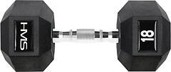 Фото HMS Гантель резиновая Hex Pro 18 кг