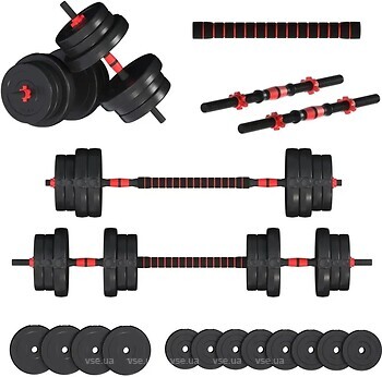 Фото Fit-On Гантели с функцией штанги 2 в 1 Pro 43 кг (2040-0043)