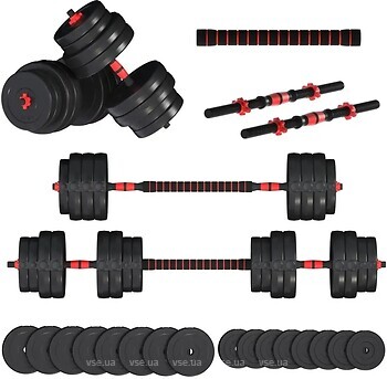 Фото Fit-On Гантели с функцией штанги 2 в 1 Pro 63 кг (2040-0063)