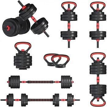 Фото Fit-On Гантели с функцией штанги 6 в 1 28 кг (2030-0028)
