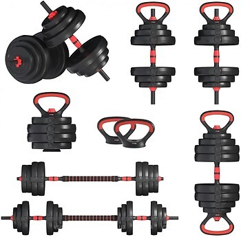 Фото Fit-On Гантели с функцией штанги 6 в 1 38 кг (2030-0038)