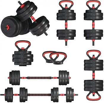 Фото Fit-On Гантели с функцией штанги 6 в 1 53 кг (2030-0053)