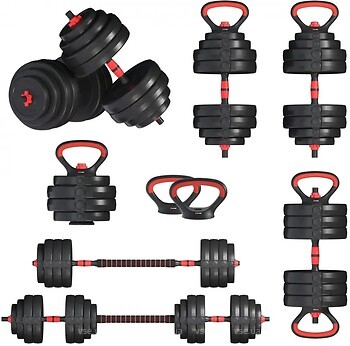 Фото Fit-On Гантели с функцией штанги 6 в 1 58 кг (2030-0058)