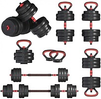 Фото Fit-On Гантели с функцией штанги 6 в 1 63 кг (2030-0063)