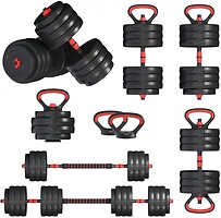 Фото Fit-On Гантели с функцией штанги 6 в 1 73 кг (2030-0073)