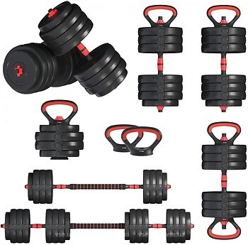 Фото Fit-On Гантели с функцией штанги 6 в 1 73 кг (2030-0073)