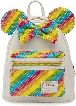 Фото Loungefly Disney Minnie Mouse Sequined Rainbow Mini Backpack