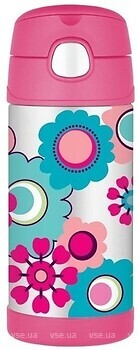 Фото Thermos Funtainer 355 мл розовый цветы (120011)