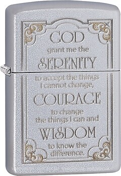 Фото Zippo 205 Satin Chrome Serenity Prayer (28458)