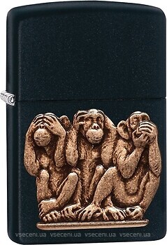 Фото Zippo 218 Black Matte Three Monkeys (29409)