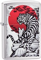 Фото Zippo Brushed Chrome Asian Tiger Design (29889)