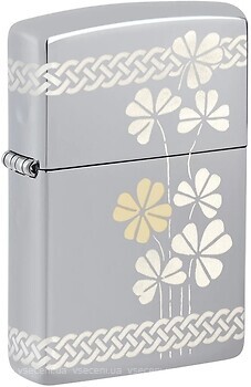 Фото Zippo 250 High Polish Chrome Clover Design (48586)