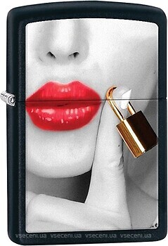 Фото Zippo Black Matte Locked Lips (29089)