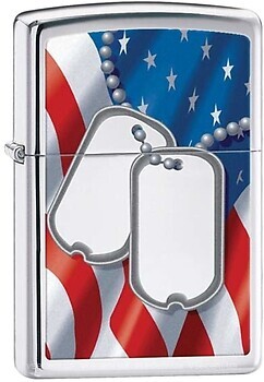 Фото Zippo Polish High Chrome Flag & Dog Tag (28291)