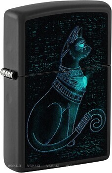 Фото Zippo Black Matte Spiritual Cat Design (48582)