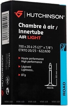 Фото Hutchinson 700x20-25 VF Presta Air Light 60mm (CV654161)