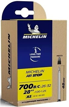 Фото Michelin Airstop Butyl A2 700x26/32C (26/32x622/635) Presta 48mm
