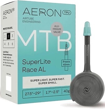 Фото Aeron 27.5-29x1.7-2.5 TPU MTB SuperLite Race AL Presta 42 mm