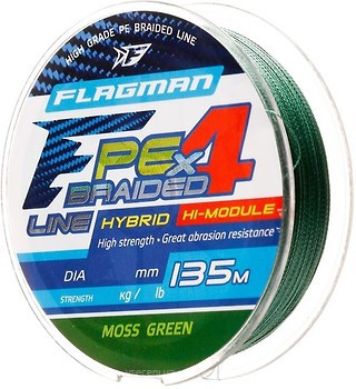 Фото Flagman PE Hybrid F4 135m Moss Green (0.08mm 135m 3.6kg)