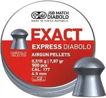 Фото JSB Diabolo Exact Express 4.5 мм, 0.51 г, 500 шт (546257-500)