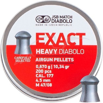 Фото JSB Diabolo Exact Heavy 4.52 мм, 0.67 г, 200 шт (546267-200)