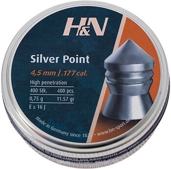 Фото H&N Silver Point 4.5 мм, 0.75 г, 400 шт (92344500004)
