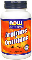 Фото Now Foods Arginine & Ornithine 500/250 100 капсул