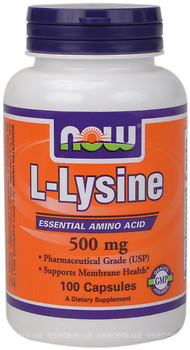 Фото Now Foods L-Lysine 500 mg 100 капсул