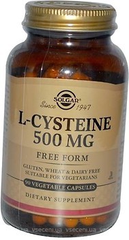 Фото Solgar L-Cysteine 500 mg 90 капсул