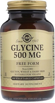 Фото Solgar Glycine 500 mg 100 капсул