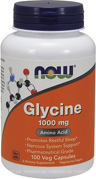 Фото Now Foods Glycine 1000 mg 100 капсул