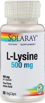 Фото Solaray L-Lysine 500 mg 60 капсул