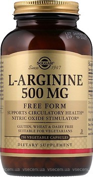 Фото Solgar L-Arginine 500 mg 100 капсул