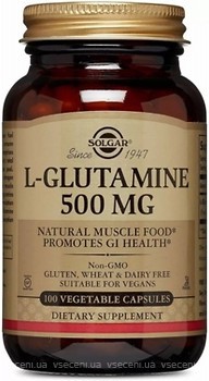 Фото Solgar L-Glutamine 500 mg 100 капсул