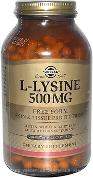 Фото Solgar L-Lysine Free Form 500 mg 250 капсул