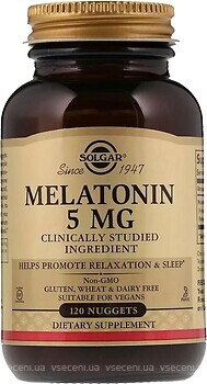 Фото Solgar Melatonin 5 mg 120 капсул