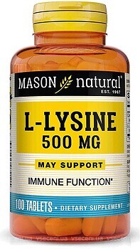 Фото Mason Natural L-Lysine 500 mg 100 таблеток