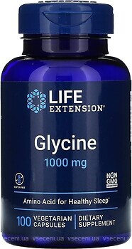 Фото Life Extension Glycine 1000 mg 100 капсул
