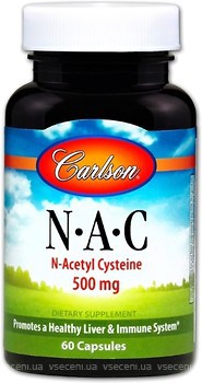 Фото Carlson Labs N-Acetyl Cysteine N·A·C 500 mg 60 капсул (CAR-06770)