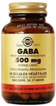 Фото Solgar GABA 500 mg 50 капсул (SOL01210)