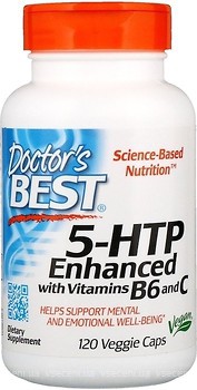 Фото Doctor's Best 5-HTP Enhanced with Vitamins B6 + C 120 капсул (DRB00120)