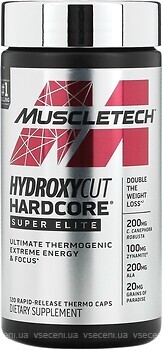 Фото Muscletech HydroxyCut Hardcore Super Elite 120 капсул