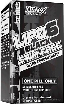 Фото Nutrex Research Lipo-6 Black Stim-Free Ultra Concentrate 60 капсул
