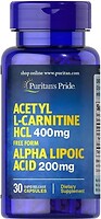 Фото Puritan's Pride Acetyl L-Carnitine HCL 400 мг with Alpha Lipoic Acid 200 мг 30 капсул
