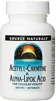 Фото Source Naturals Acetyl L-Carnitine & Alpha Lipoic Acid 650 мг 60 таблеток