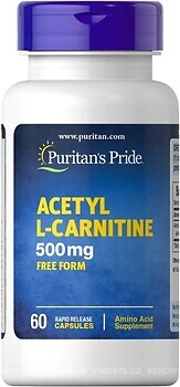 Фото Puritan's Pride Acetyl L-Carnitine 500 мг 60 капсул